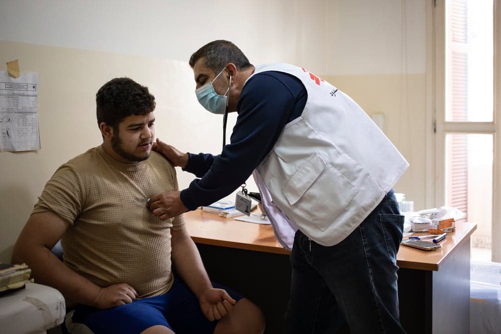 MSF’s team providing medical care at the Ministry of Social Affairs center in Ghobeiry, Beirut, Lebanon