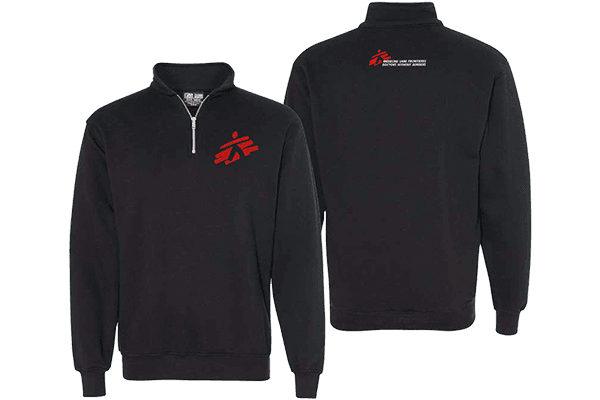 Black quarter zip fleece with MSF logo